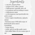 Vegan Pizza Ingredients